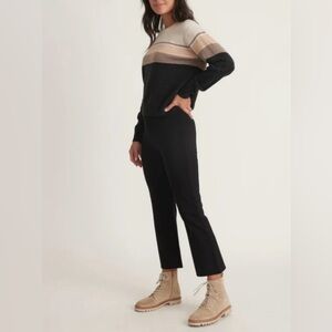 Marine Layer Black Kick Flare Pull On Cropped Pants Size M Like New